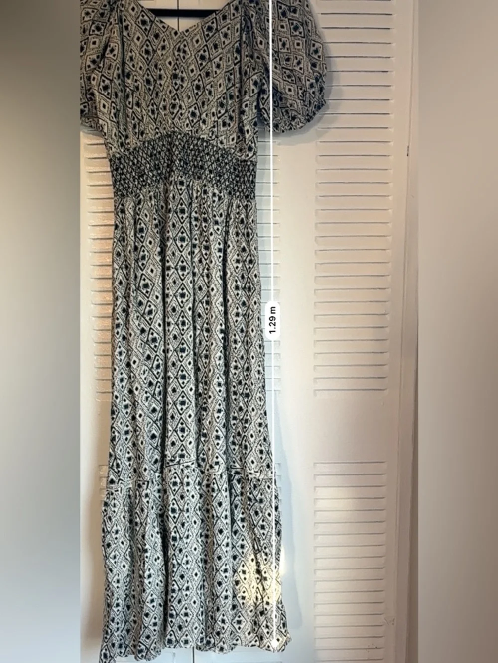 Devoted Boho Chic Maxi Dress – Puff Sleeve Smocked Waist | Size S - Picture 11 of 12